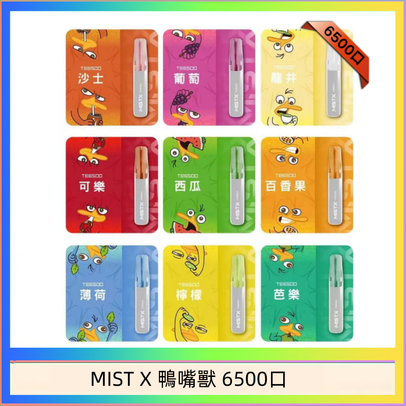 MIST X 鴨嘴獸 6500口 MIST X 鴨嘴獸 6500口一次性拋棄式電子煙|陶瓷芯更穩定